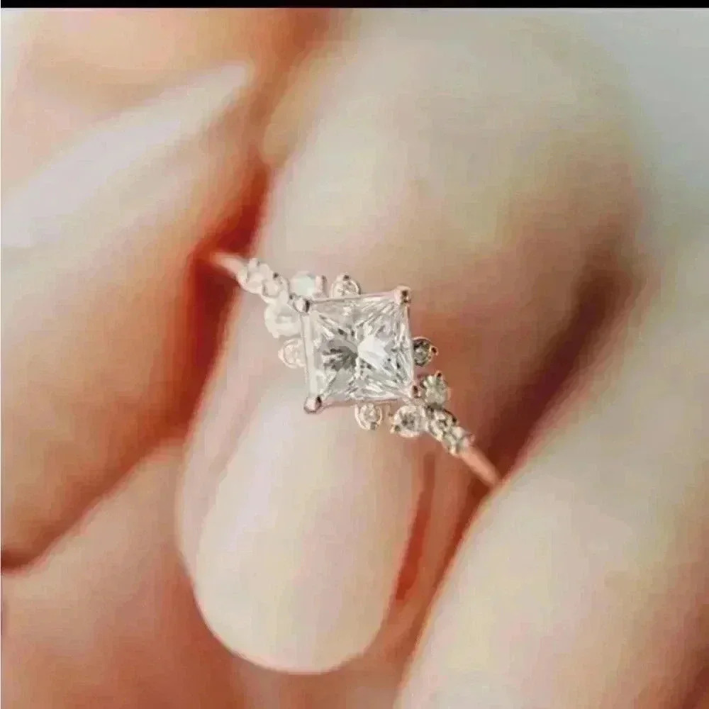 New Yellow Gold White Sapphire Ring